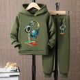 thumbnail image 2 of Hwmodou Toddler Boys Holiday Outfit Sets Kids Winter Tracksuit Pullover Hoodie Jogging Pants Set 2 Pieces Sweatsuit Baby Boy Clothes,18M-7Y, 2 of 3