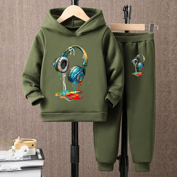 XUELUO Toddler Boys Casual Outfit Sets Kid'S Winter Tracksuit Pullover Hoodie Jogging Pants Set 2 Pieces Sweatsuit Clothing Sportwear