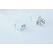 [UL Listed] OMNIHIL White 8 Feet Long AC Power Cord Compatible with Arcam Alpha 7