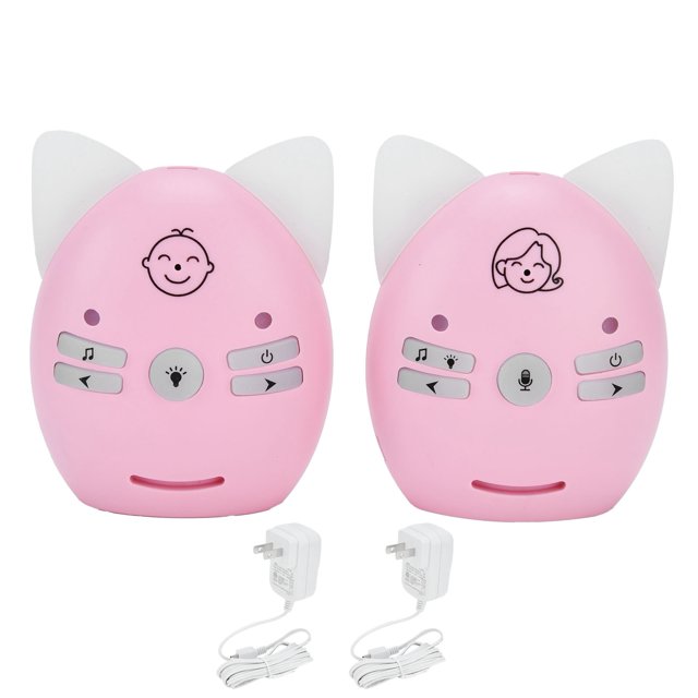 Monitor de bebé con Audio Digital V30, alarma portátil, sensible, inalámbrico, detector de llanto de bebé bidireccional, enchufe rosa de EE. UU., 100?240V