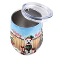 thumbnail image 3 of Merry Christmas Woofmas Xmas Noel West Highland White Terrier Elf Candy Cane Snow 12oz Stainless Steel Wine Tumbler Insulated Cup with Lid Westie Westy Dog Lover - 13017, 3 of 5