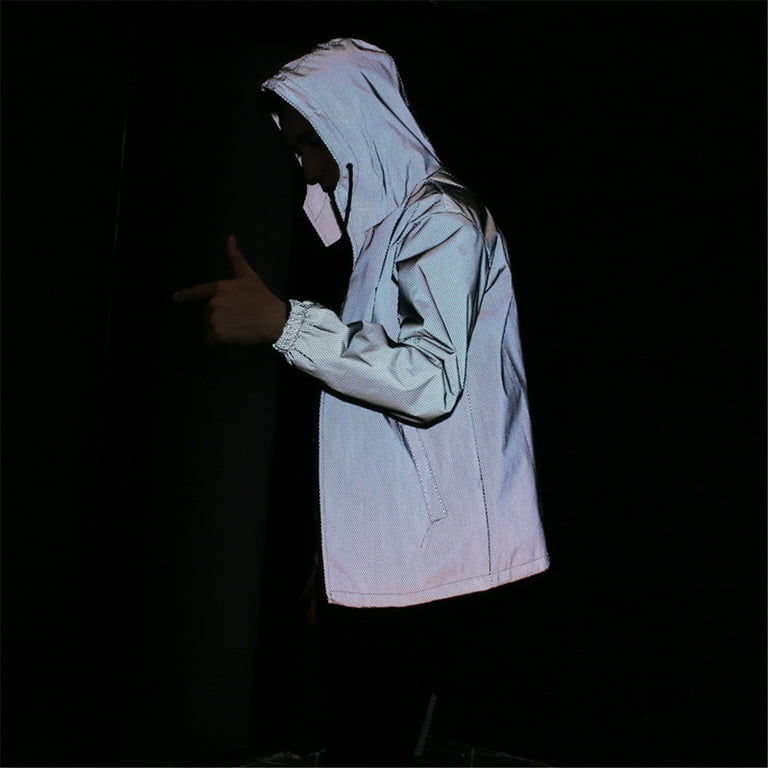 Reflective Jacket Men/women Harajuku Windbreaker Jackets Hooded Streetwear  Coat