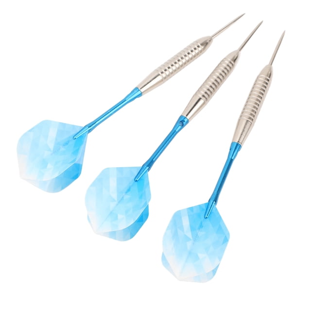 Professional Darts Set, Portable PET Flights Steel Tip Darts Reliable Deep Groove Barrel with Storage Case for Beginners Blue