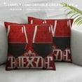 thumbnail image 3 of Qinduosi Decorative Throw Pillow Cover for Couch Sofa Home Decor, Wine Theme with a Bottle and Two Glasses Popular Slogan About Alcoholic Drink Ruby White Pillow case Inch, 3 of 5