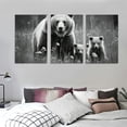 thumbnail image 3 of JEUXUS  Bears Family Canvas Print Wall Art Black and White Grizzly Bear Picture Painting Decorations for Farmhouse Cabin Gallery Canvas Wrapped Ready to Hang 12''x16''X3 Panels, 3 of 4