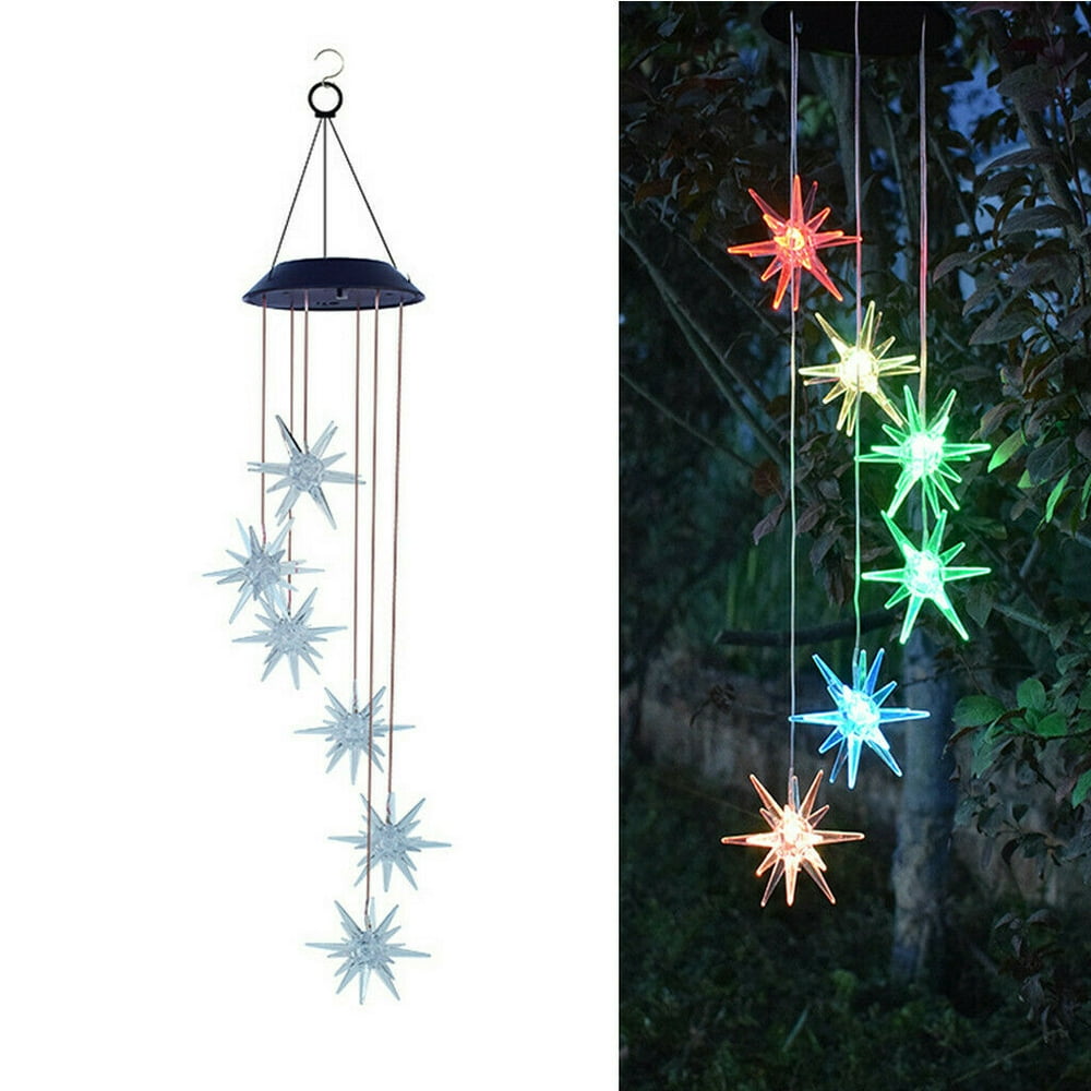 iMeshbean LED Wind Chime ColorChanging Power Solar Yard Home Garden