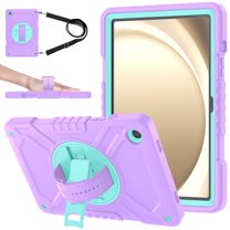 Dteck Case for Samsung Galaxy Tab A9 Plus Case 11 inch 2023 (SM-X210/X216/X218), Heavy Duty Sturdy Shockproof Case with 360° Rotating Stand Handle Shoulder Strap,Purple