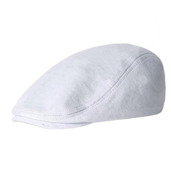 White Visors 1 Pieces Newsboy Men's Hat Cotton Soft Stretch Fit Men Cap Cabbie Driving Hat for Men