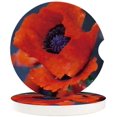 thumbnail image 1 of RYLABLUE Ensemble de 6 sous-Verres pour Boissons, Style Peinture à l'Huile Coquelicots Rouges, sous-Verres en Céramique Absorbants avec Base en Liège pour Décoration de Table Basse de Cuisine Maison Bar, 1 of 5