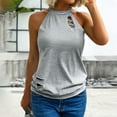 thumbnail image 3 of Tank Tops for Women Halter Neck Summer Loose Rocker Sleeveless Casual Shirts Blouses Camis Top, 3 of 8