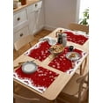 thumbnail image 5 of Placemats Set of 6, Cotton Linen Heat Table Mats Non-Slip Washable Various Christmas Ornaments Snowflakes Waves Red Placemat for Holiday Banquet Dining Kitchen Table Decor, 5 of 6