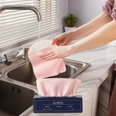 Byujiro Disposable Towel Boxed Microfiber Towel Cloth Kitchen Household Dishwashing Degreasing Disposable Extractable Wipes