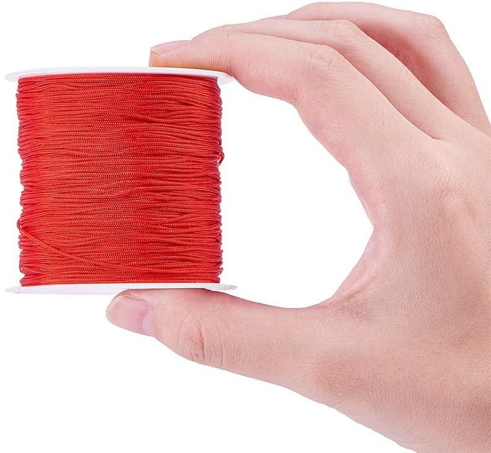 600 Yards 0.8mm Nylon Beading String Bracelet String Chinese Knotting Cord Kumihimo Macrame Cord Lift Shade Cord Trim for Macrame Friendship Bracelets Christmas Ornament 6 Color Mixed Color 1set