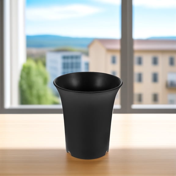 YUNLIGHTS 10Pcs Black Plastic Planters with Drainage Holes for Succulent and Bonsai Plants
