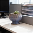 thumbnail image 3 of Ceramic Succulent Planter,Artistic Gradient Petal Flower Pot Breathable Glossy Small Potted Plant Container,Decorative Modern Home Desk Windowsill Decor for Succulent Cactus Indoor Garden-Purple, 3 of 3
