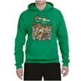 thumbnail image 2 of Wild Bobby Trendy Landscape With Daisies Cactus Monarch Butterfly Nature Lover Unisex Hoodie Sweatshirt, Kelly, XX-Large, 2 of 6