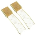 thumbnail image 3 of WEAVILUX 2Pcs Sheer Golden Glitter Ribbon with Snowflake Design for Christmas Packaging and Festive Home Decor, 3 of 8