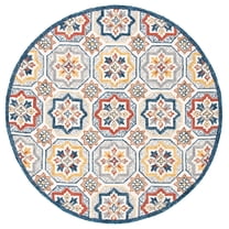 SAFAVIEH Metro Lasya Medallion Area Rug, Beige/Ivory, 6' x 6' Round