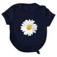 thumbnail image 5 of Jophufed Plus Size Women Short Sleeve Floral Printed Sunflower O-Neck Tops T-Shirt Blouse Gifts, 5 of 6