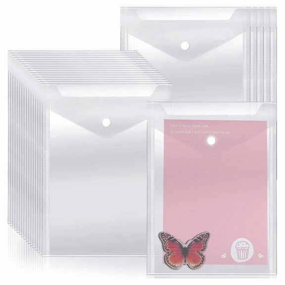 40 Pack Stamp and Die Storage Pockets, Reusable Envelopes Waterproof Sticker Organizer Receipt Holder (7Inchx9.4Inch)