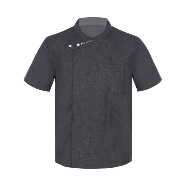 Miaeowve Unisex Chef Jackets Mens Short Sleeve Chef Coat Regular-Fit Restaurant Hotel Work Uniform HAOTDarkGray XXL