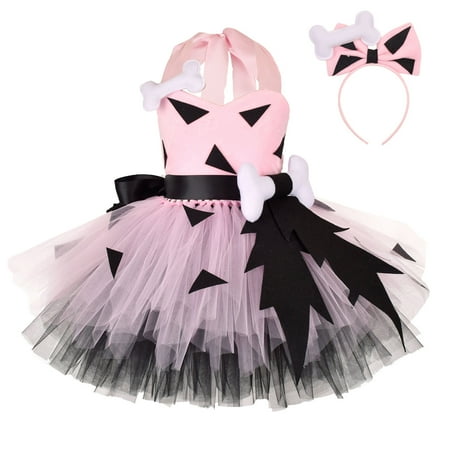 

UACY Hallo-ween Kids Caveman Birthday Outfits for Girls Boys Toddler Kids Caveman Girls Hallo-ween Dog Bones Historical Cavegirl Tulle Dress Princess Outfits(Pink 9-10 Years)