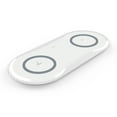 thumbnail image 1 of Dual Phone Wireless Charger X263 - 10W Fast Charging Pad with Dual Coils, Intelligent Metal Detection, Compact Design for Home & Office, Qi-Enabled Devices Compatible, ABS Material, White (Includes, 1 of 6