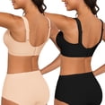 thumbnail image 4 of QYLUX Womens Wireless Bras V Mesh Comfortable Bralette Supportive Tshirt Bra No Underwire Seamless Push Up Everyday Bras Pack of 2, 4 of 4