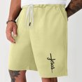 thumbnail image 2 of Mens Casual Shorts Lace-Up Elástico Cintura Bolsillo Ejercicio Fitness Hogar Pantalones de Media Longitud para Diario, 2 of 5