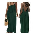 thumbnail image 2 of Women'S Open Back Spaghetti Strap Beach Maxi Dress Loose Flowy Vacation Sundress Dark Green M, 2 of 7