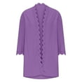 thumbnail image 6 of Arlun Womens Lace Knit Cardigans 2025 Fashion Lightweight 3/4 Sleeve Slim Fit Open Front Tops Coat Boho Solid Color Loose Comfy Long Sleeve Fall Lightweight Fashion Cardigan Jackets Purple S, 6 of 6