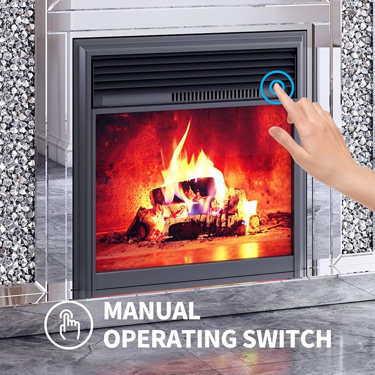 Mjkone Mirrored Electronic Fireplace, Fire Place with Remote Controller, Fireplace  Heater for Living Room, Fireplaces Heaters for Indoor Used, 3D Flame, 750W  u0026 1500W - Walmart.com