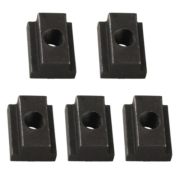 LEORX 5Set T-Slot Nuts Black Iron Square for Pick-Up Truck Accessories Threaded Inserts 3/8-16