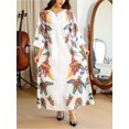 thumbnail image 4 of Tradition Maxi Dress for Women Muslim Dress Floral Printed Long Dress Long Sleeve Loose Fit Fall Dress, 4 of 10
