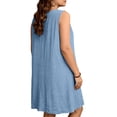 thumbnail image 4 of Akmaiox Plus Size Summer Dresses for Women,Sleeveless V Neck Mid Length Casual Beach Dresses,Trendy Pleats Soft Loose Vacation Sundresses XL-5XL, 4 of 6