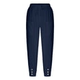 thumbnail image 7 of Aoiroe Women's Barrel Leg Ankle Sweatpants Wide Leg Lounge Pants Baggy Casual Cotton Linen Sweat Pants with Pockets Navy XL, 7 of 7