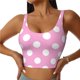 thumbnail image 1 of Fotbe Pink And White Polka Dot Sujetador Deportivo Largo sin Aros para Mujer con Almohadillas y Soporte Medio, Transpirable y Absorbente, Camiseta Tipo Chaleco o Tank Top-X-Large, 1 of 8