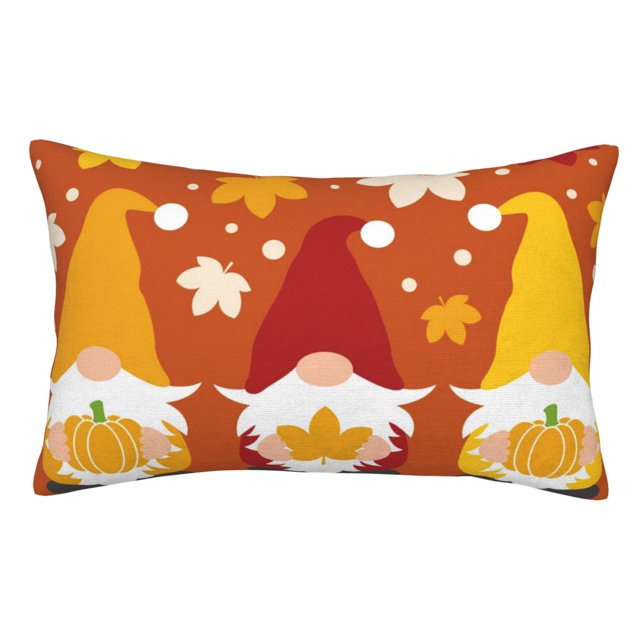 Easygdp Happy Thanksgiving Three Gnomes for Soft Pillow Case Pillow Protectors,Perfect for Sleeping (Pillow Core Not Included)-14"x20"