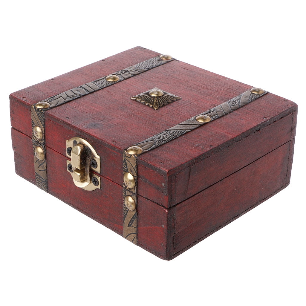 Handmade Retro Jewelry Box Wooden Case Pearl Necklace Bracelet Organizer