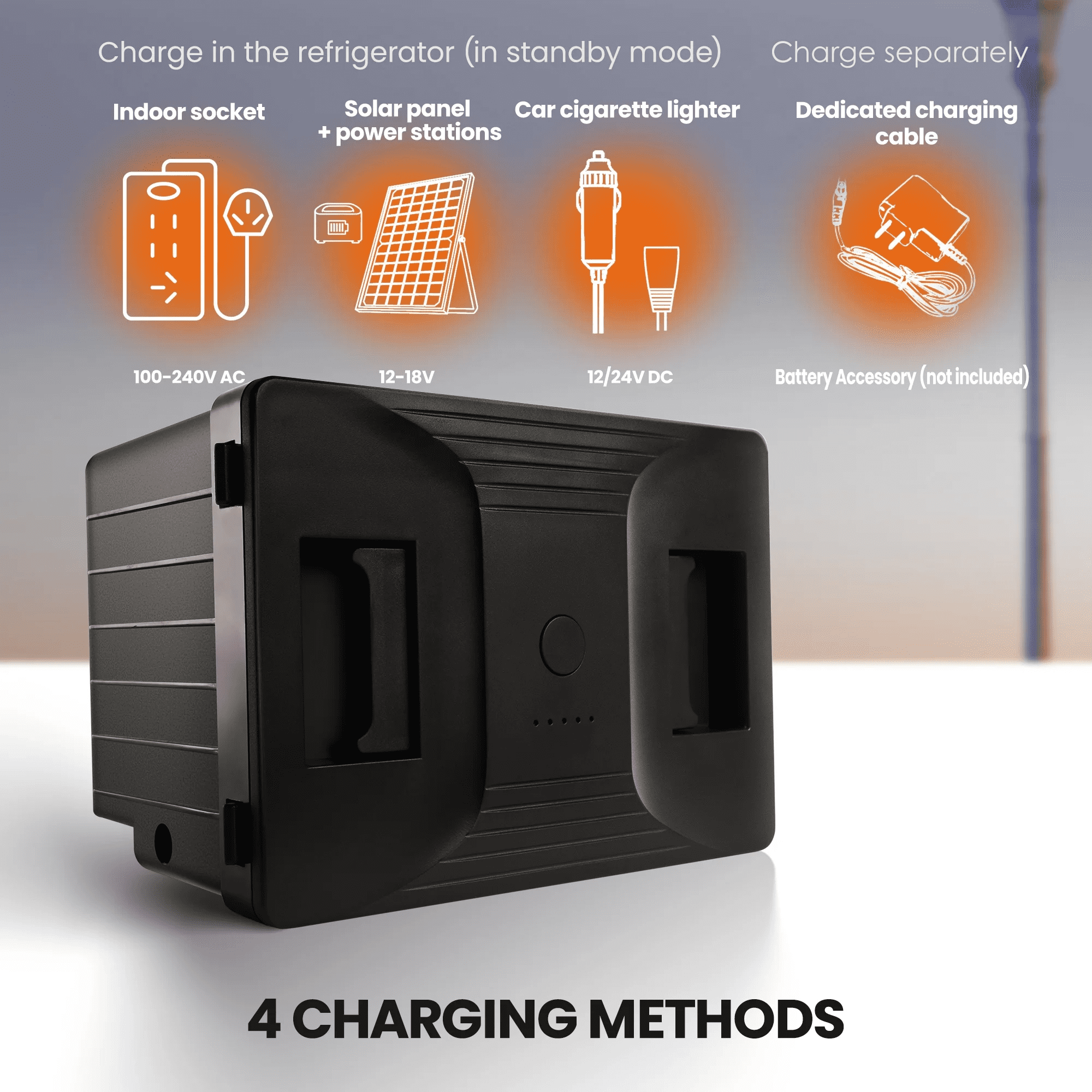 Simzlife Car Refrigerator, 12/24V DC and 120～240V AC, Portable Fridge Battery, 4.9 in W, 2.8 in H