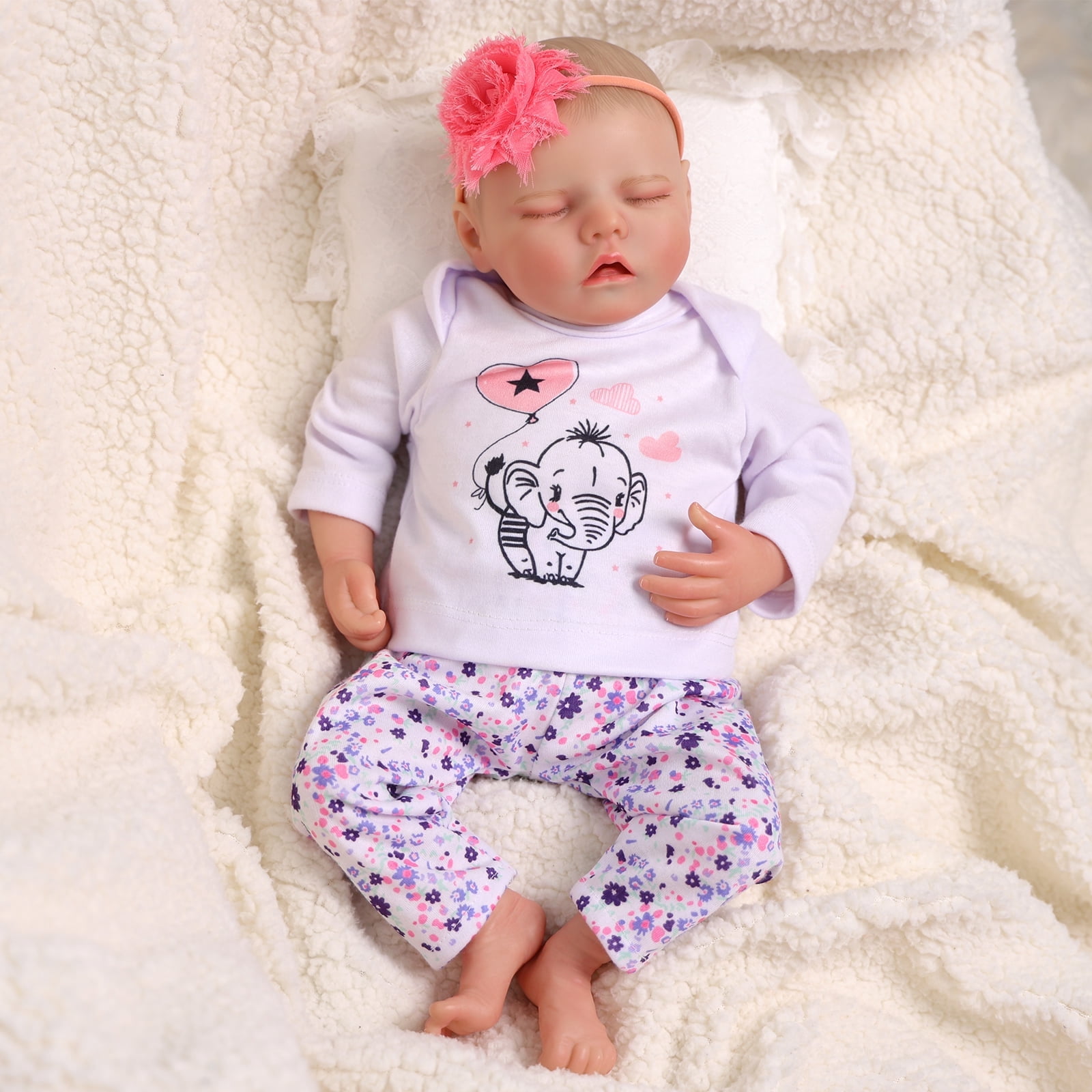 BABESIDE Reborn Baby Dolls 17.5-Inch Soft Cloth Body Realistic Baby Doll Baby Dolls Accessories for 3+ Years Old