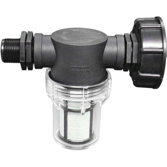 Faucet Connection 1000 L Tank, Garden Hose Joint for Rainwater Collectors with Filter Function, S60x6 IBC Water Tank Adapter (3/4' External Thread)