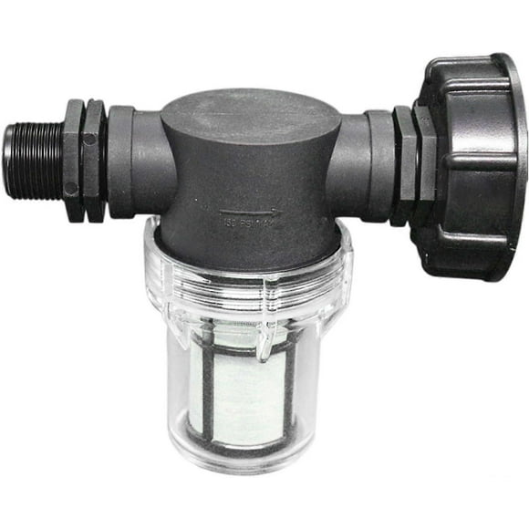 Faucet Connection 1000 L Tank, Garden Hose Joint for Rainwater Collectors with Filter Function, S60x6 IBC Water Tank Adapter (3/4' External Thread)