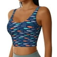 thumbnail image 2 of Pofeuu Colorful Fish 3 Print Sports Bra for Women Sexy Vest Yoga Running Gym Fitness Crop Bras Tops-XX-Large, 2 of 8