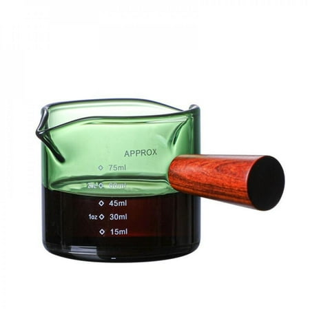 

[CLEARANCE PRICE]Glass Cup Wooden Handle with Scale Heat Resistant for Coffee And Milk