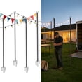 thumbnail image 1 of Yeshom 10 Ft String Light Pole Outdoor Metal Pole Aluminum with Side Hooks Patio Backyard Party 4 Pack, 1 of 8
