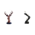 thumbnail image 1 of Figura de cabeza de ciervo,Adorno de cabeza de ciervo,estatua de animal decorativa,Estatua de escalera,Estatua de escalera de libros para trepar,decoración artística,Escultura de escaleras de, 1 of 8