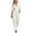 *White, variant on ClodeEU Women's V Neck Rolled Sleeve Jumpsuit,Elastic Waist Loose Romper with Pockets Light Blue,Women's Plus M