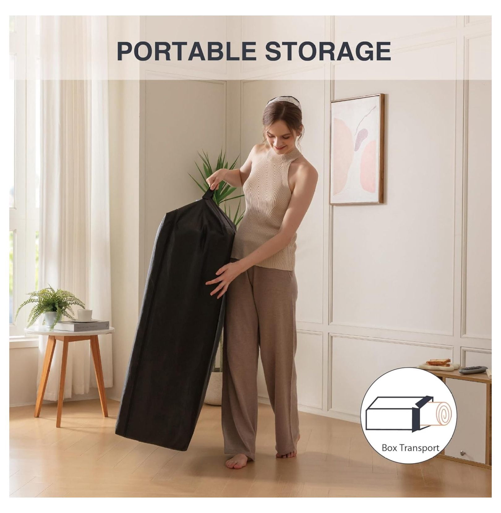 Folding Mattress, 4 Inch Certified Single Portable Trifold Memory Foam Mattress with Washable Cover, Foldable Guest Bed, Travel Mat, 25"×75"×4", White
