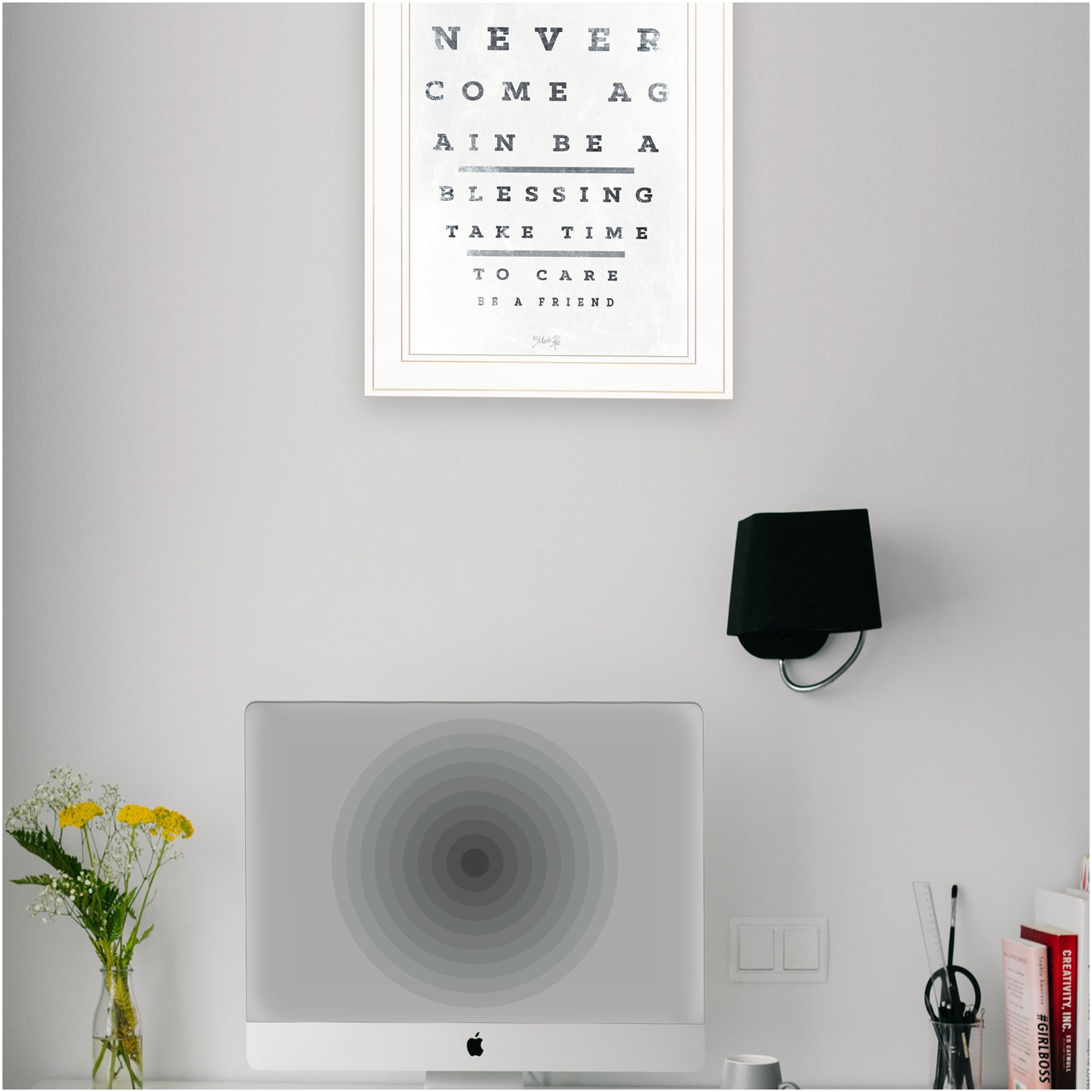 JERFIT Framed Eye Chart Print Wall Art, Vintage Snellen Test Ready to Hang Decor for Home, Office & Clinic
